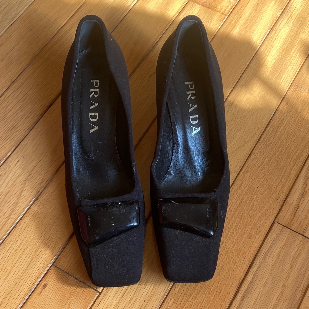 Prada vintage Women's Black Square Toe heels